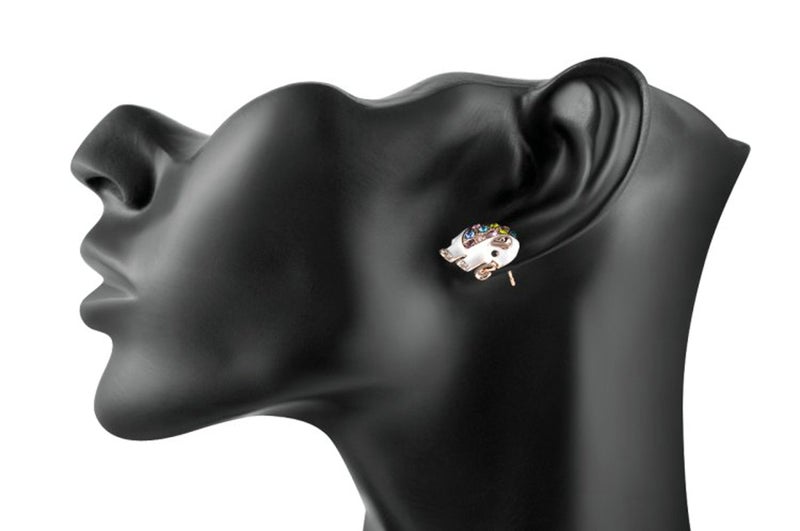 Epinki 18k Gold Plated Earring, Women's Stud Earrings Elephant Rose Gold Epinki - Image 2